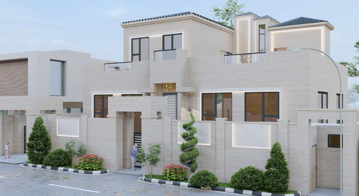 Modern villa angle